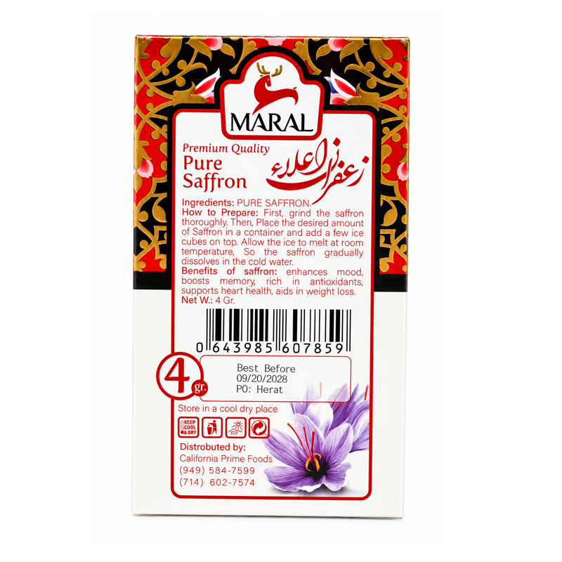 MARAL Persian Super Negin Saffron – 4g