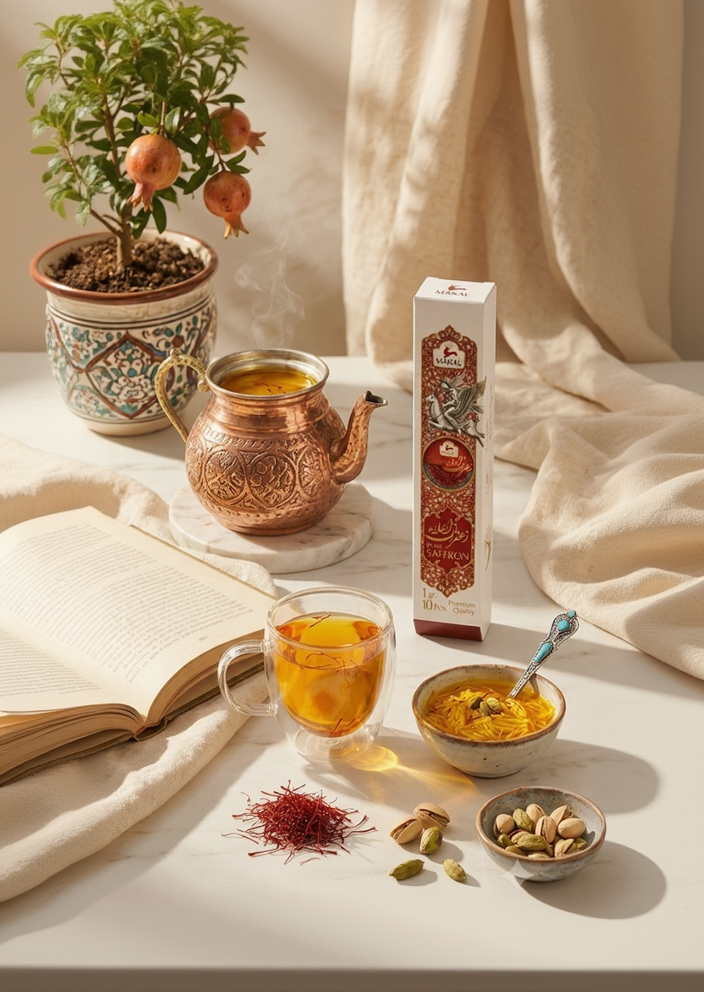 A saffron tea ritual