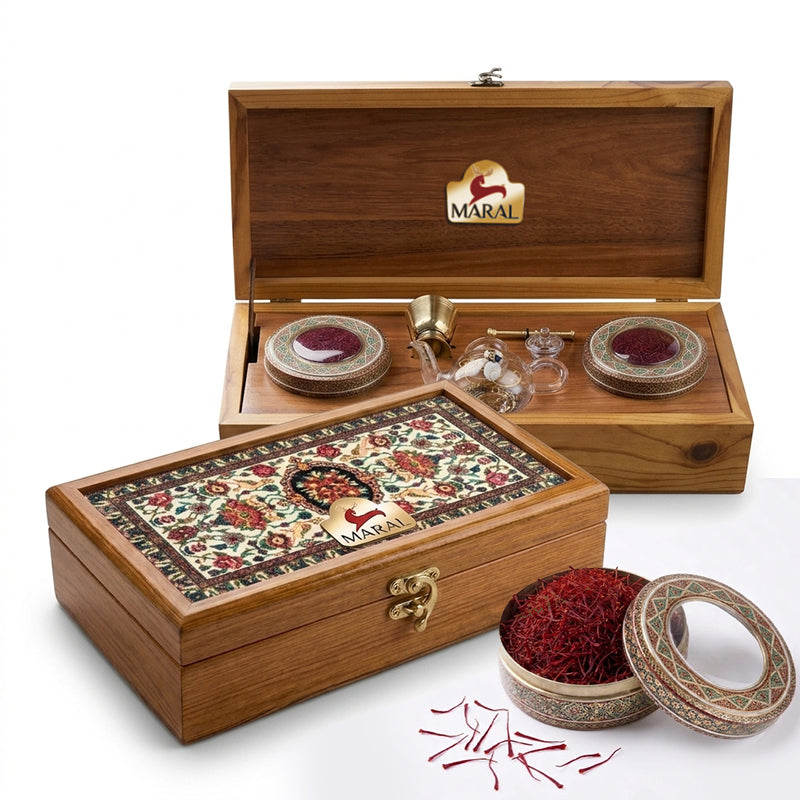 MARAL Wooden Saffron Gift Set – 8g (2 × 4g)